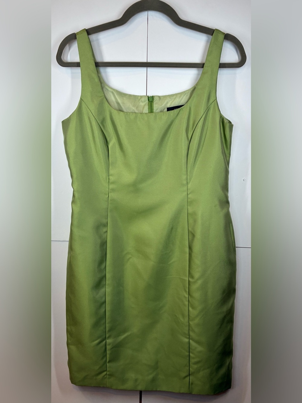 Alex Evenings Green Satin Cocktail Dress Size 10P Petite